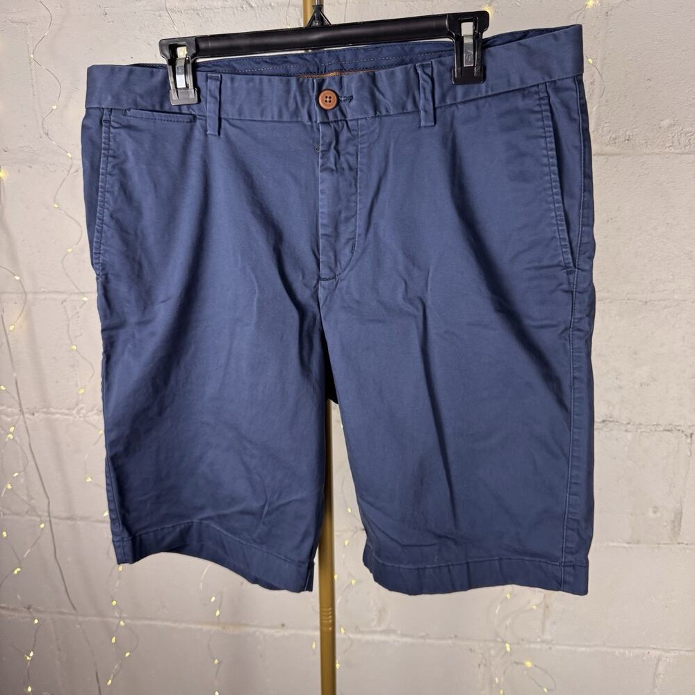 tommy bahama men’s 36 blue chino shorts flat front embroidered marlin logo
